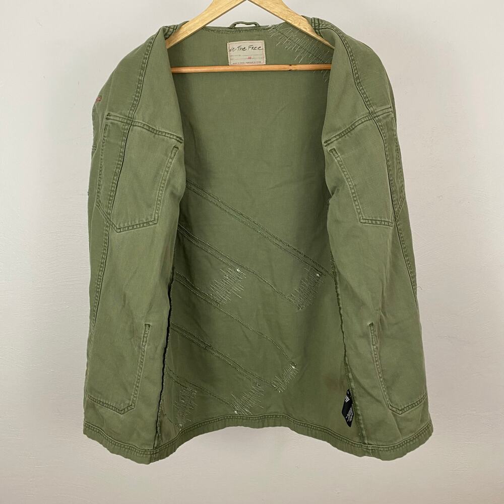 We The Free - Free People Spruce Military Shirt Jacket - Moss - Size XS - Picture 10 of 12